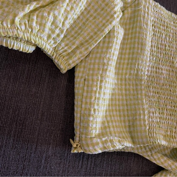NWT Zara Green and White Gingham Check Crop Top - Size XS - Picture 5 of 7